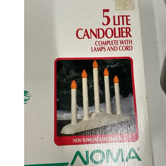 Vtg. NOMA 5 Light Christmas Holiday‎ Window Candelabra with Original Box 1989 - Picture 6 of 6